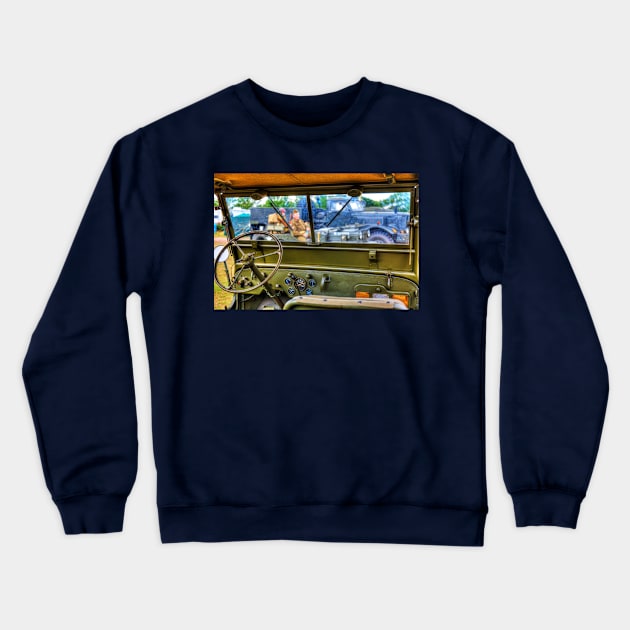 Inside The Willys Jeep Crewneck Sweatshirt by tommysphotos